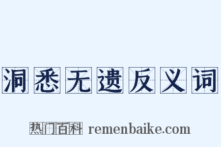 洞悉无遗反义词是什么意思的图片